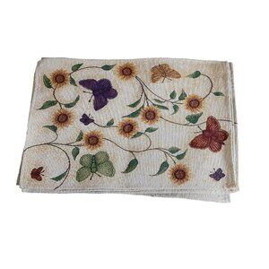 Sunflower, Vines and Butterfly Woven Placemats Set of 6